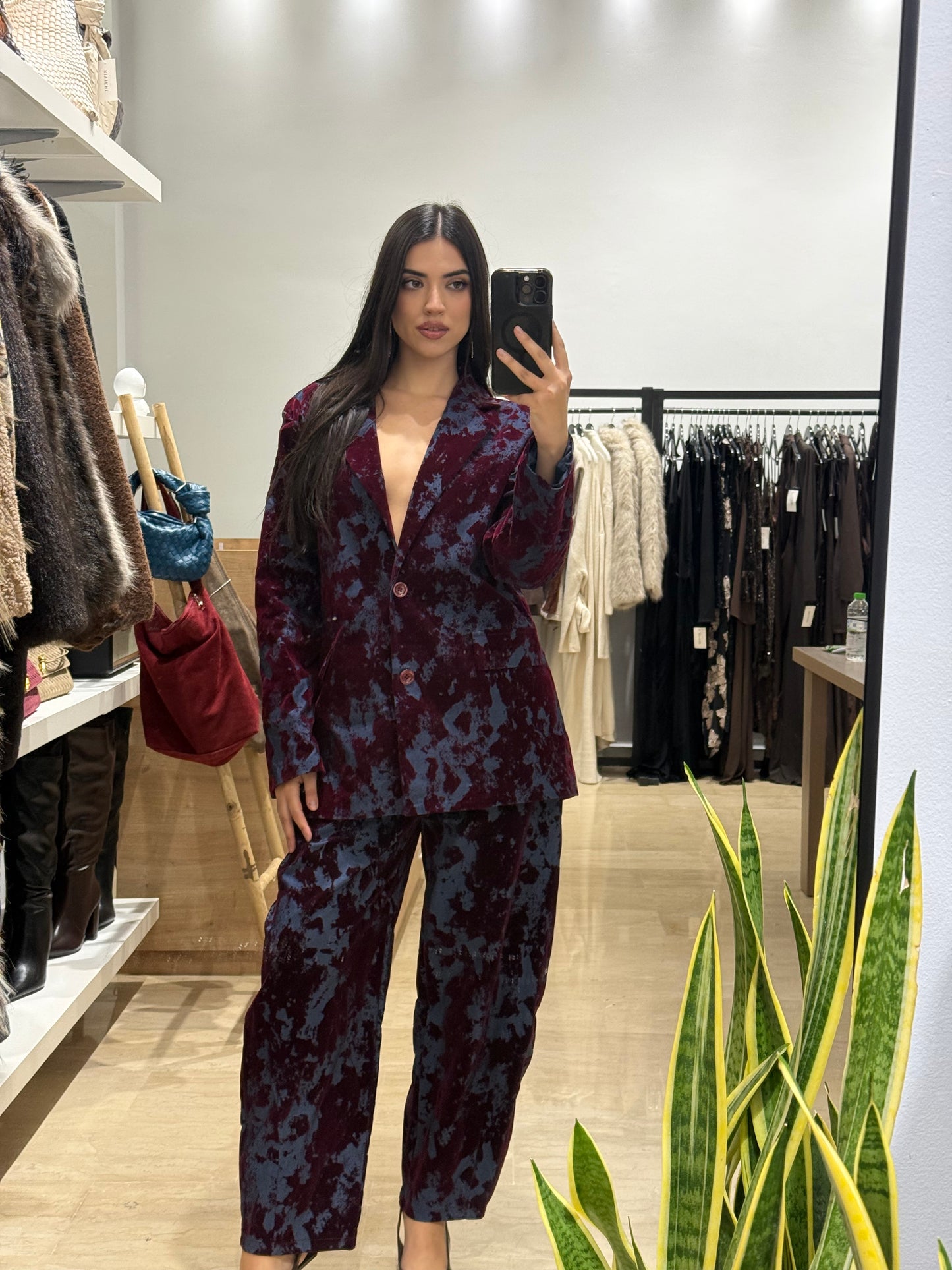 Σακάκι velvet δίχρωμο