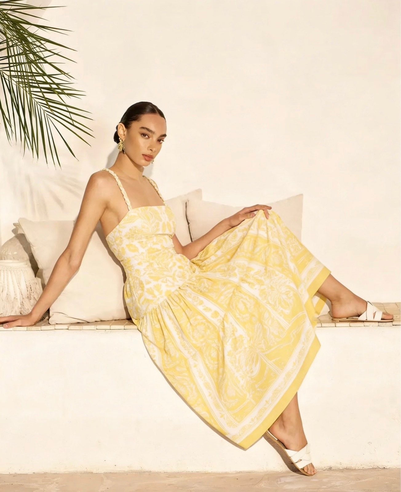 Luxury Maxi Φόρεμα με Signature Print & Λεπτές Τιράντες