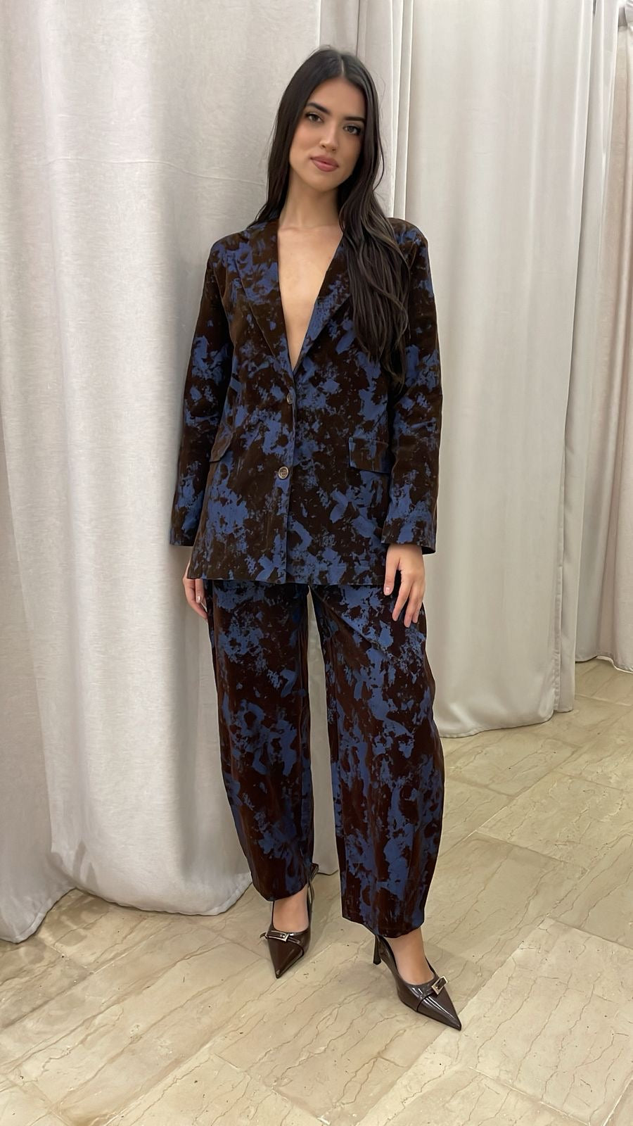 Σακάκι velvet δίχρωμο