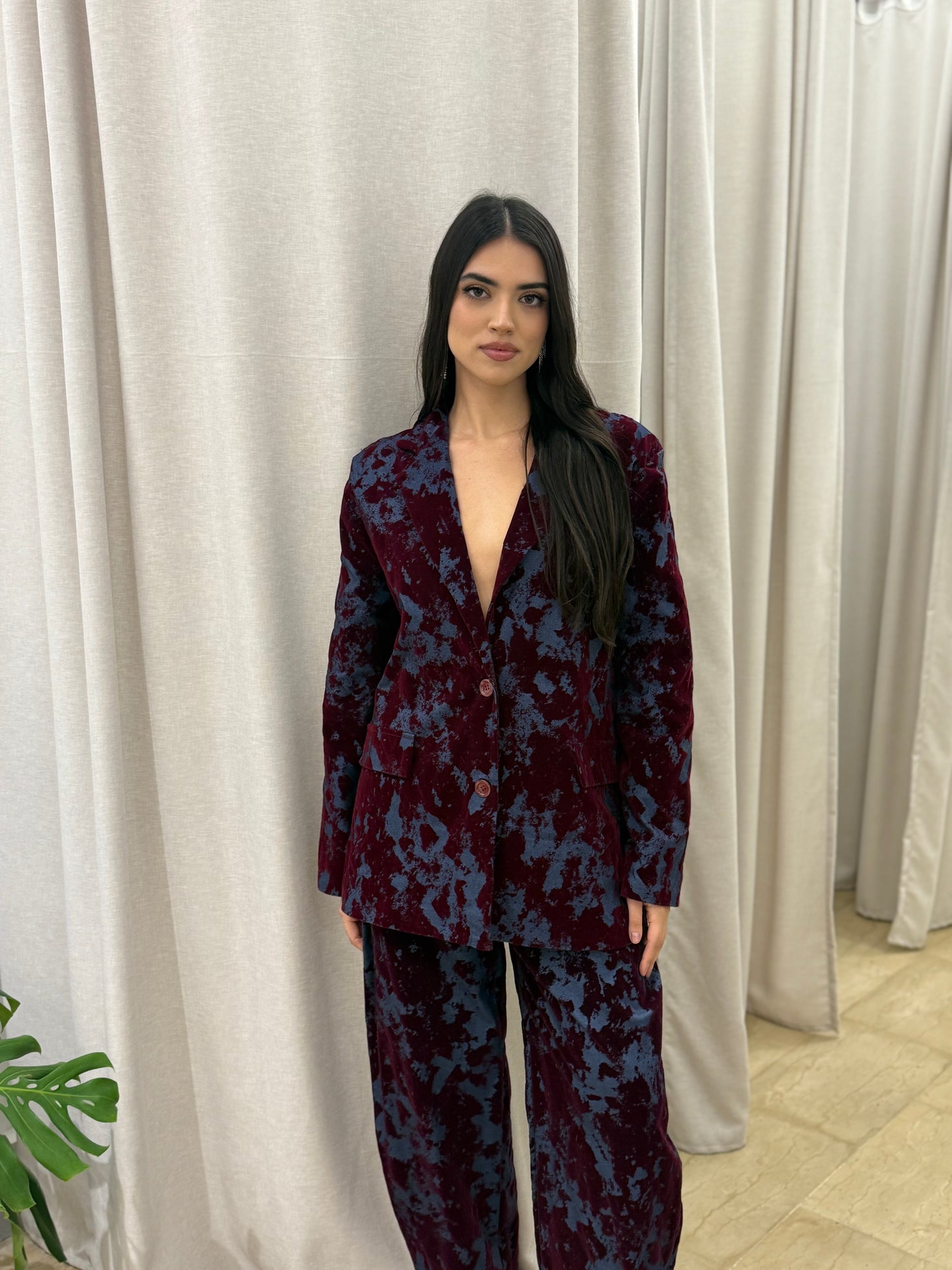 Σακάκι velvet δίχρωμο