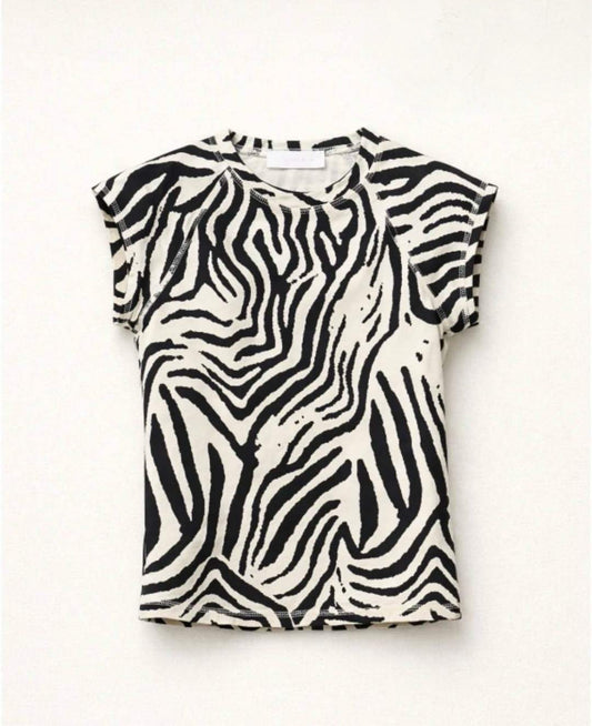 Lumina Zebra Print T-Shirt Κοντομάνικο