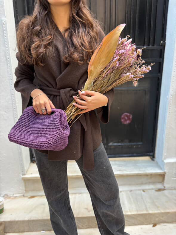 Azur clutch Πλεκτό χειροποίητο clutch