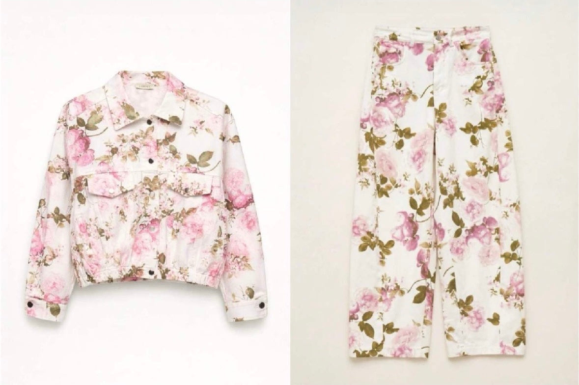 Τζάκετ λευκό με λουλούδια Lumina