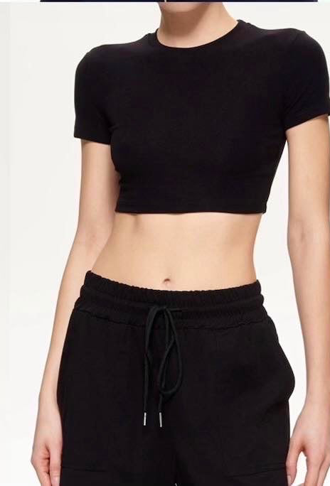 Lumina Basic Crop Top Κοντομάνικο