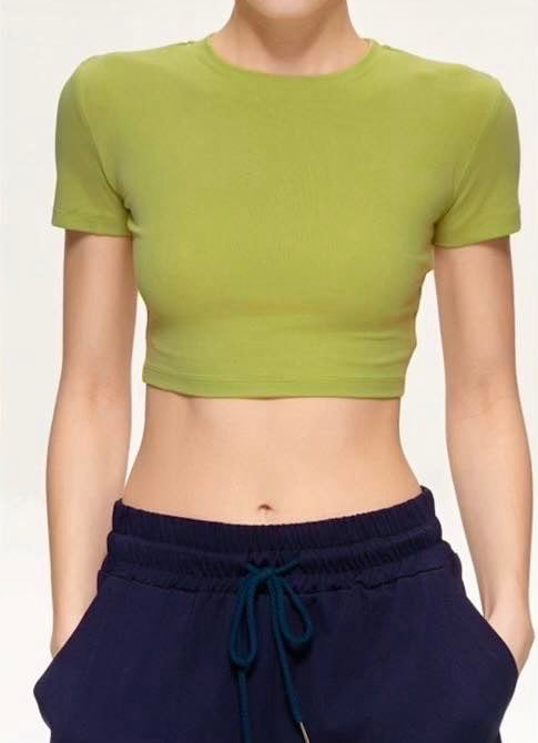 Lumina Basic Crop Top Κοντομάνικο