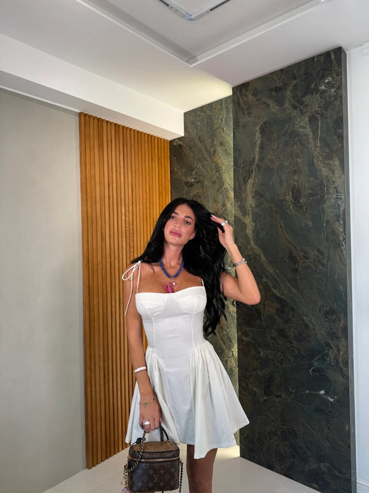 Mini Dress με Δέσιμο στους Ώμους