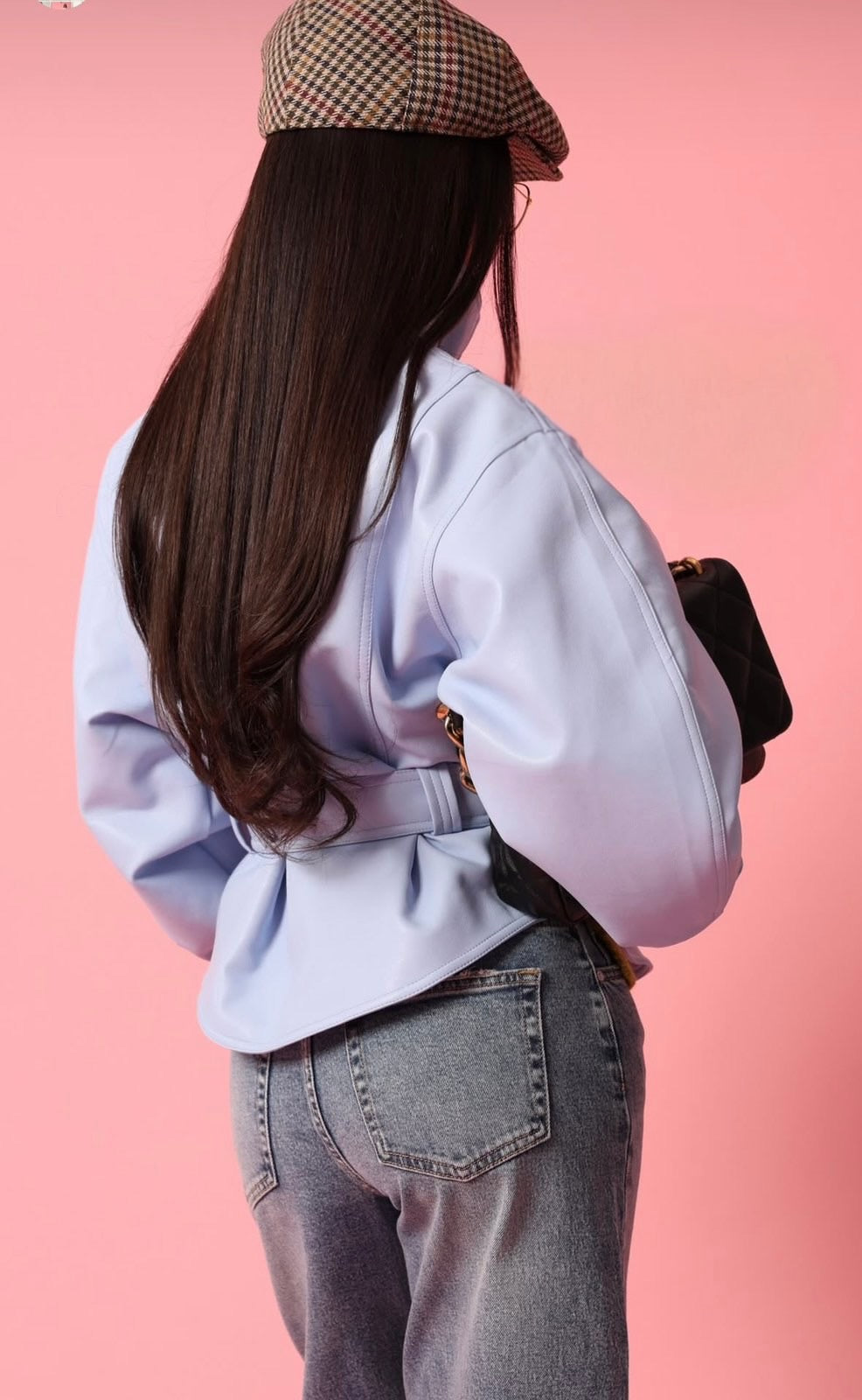 Δερματίνη τζάκετ με ζώνη