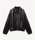 Lumina bomber jacket με παγιέτες μαύρο