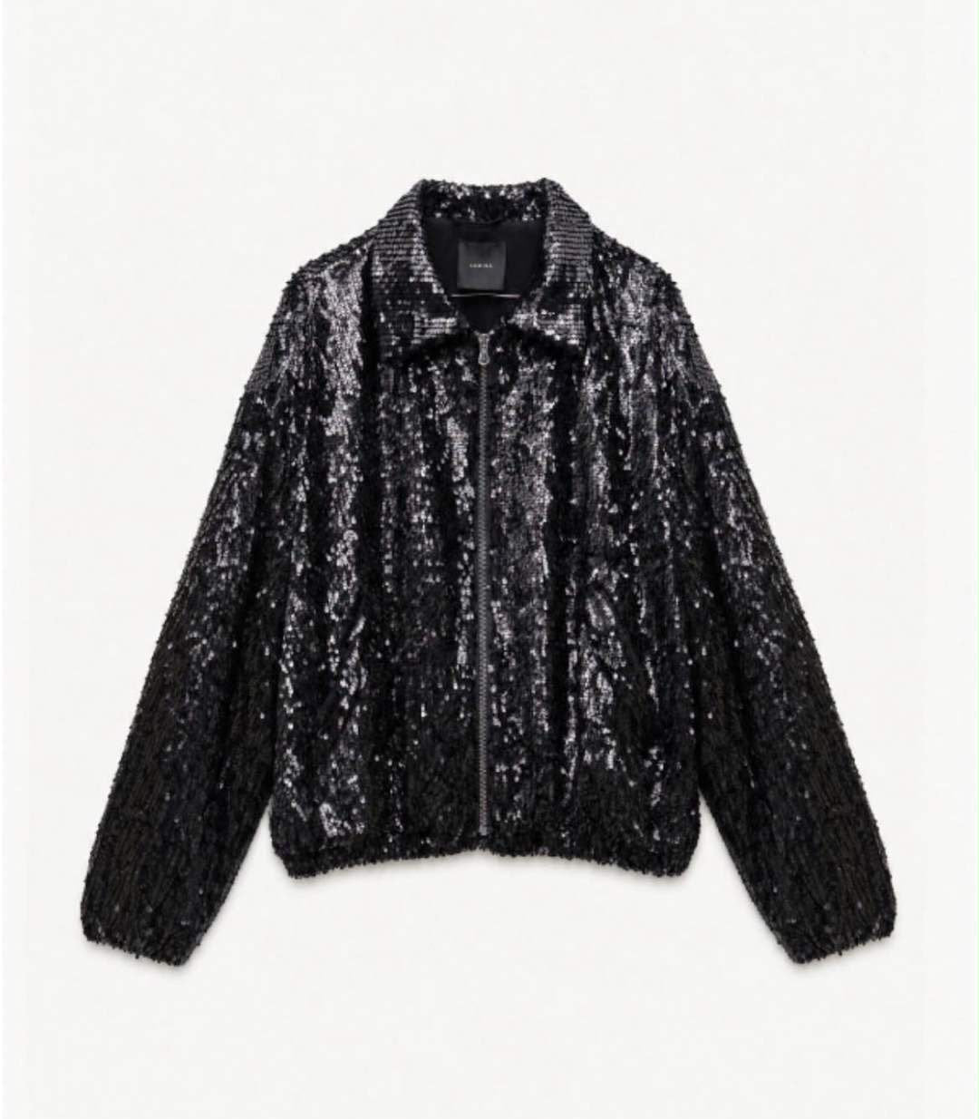 Lumina bomber jacket με παγιέτες μαύρο