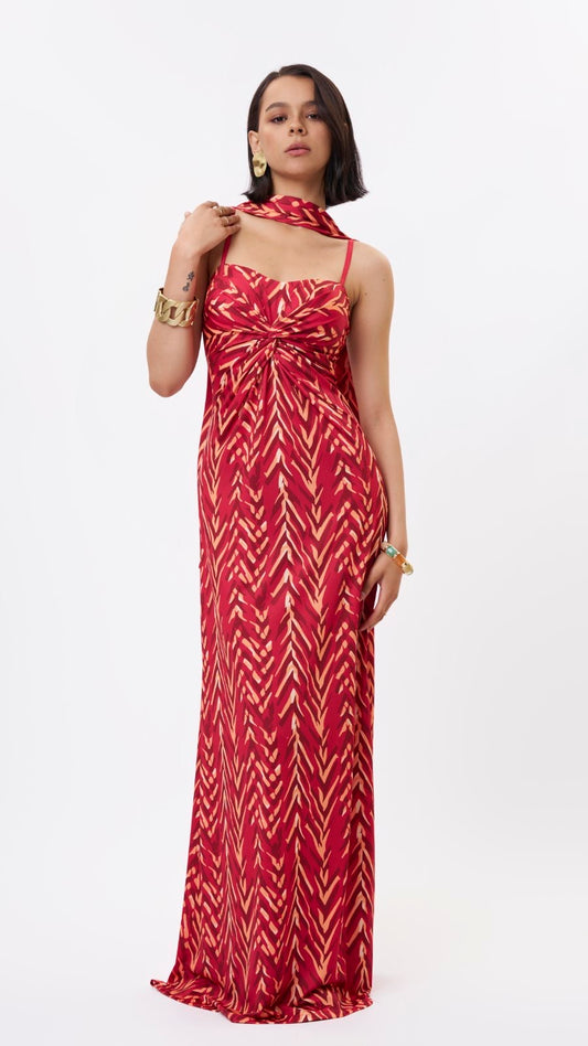 Maxi patterned φόρεμα