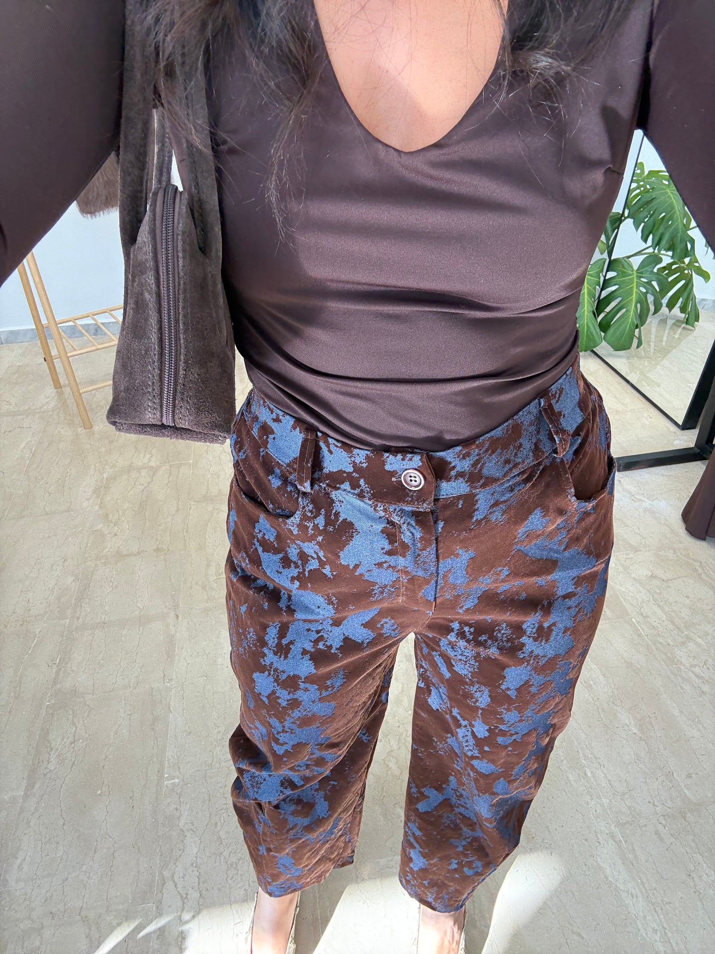 Παντελόνι δίχρωμο velvet