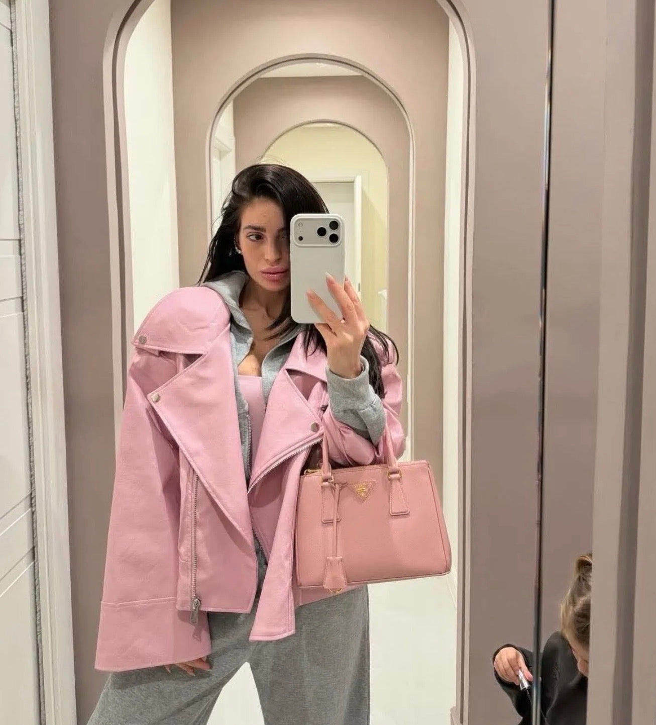 Biker oversized Δερματίνη τζάκετ