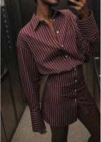 Lumina Camille Striped Shirt Dress