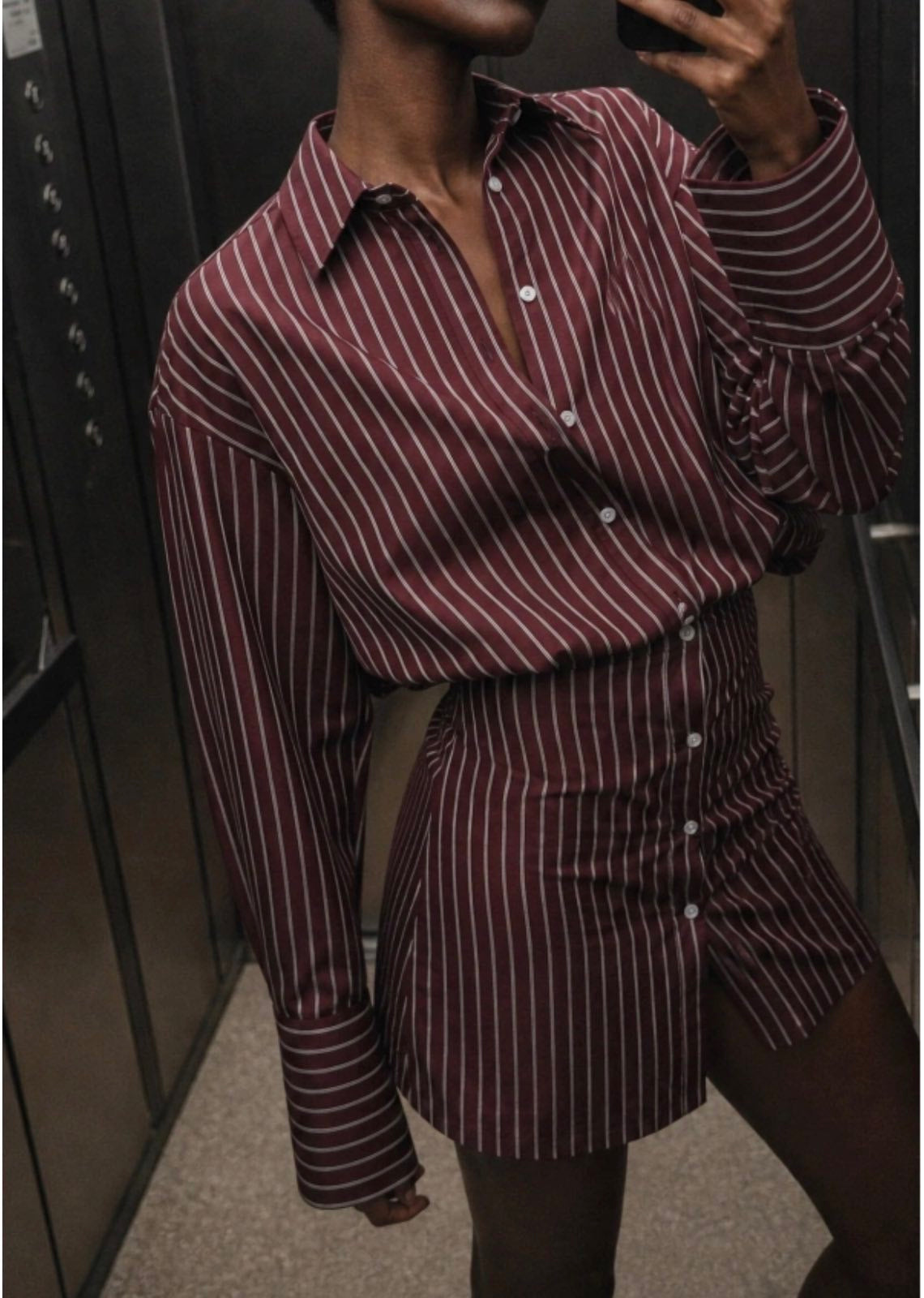 Lumina Camille Striped Shirt Dress