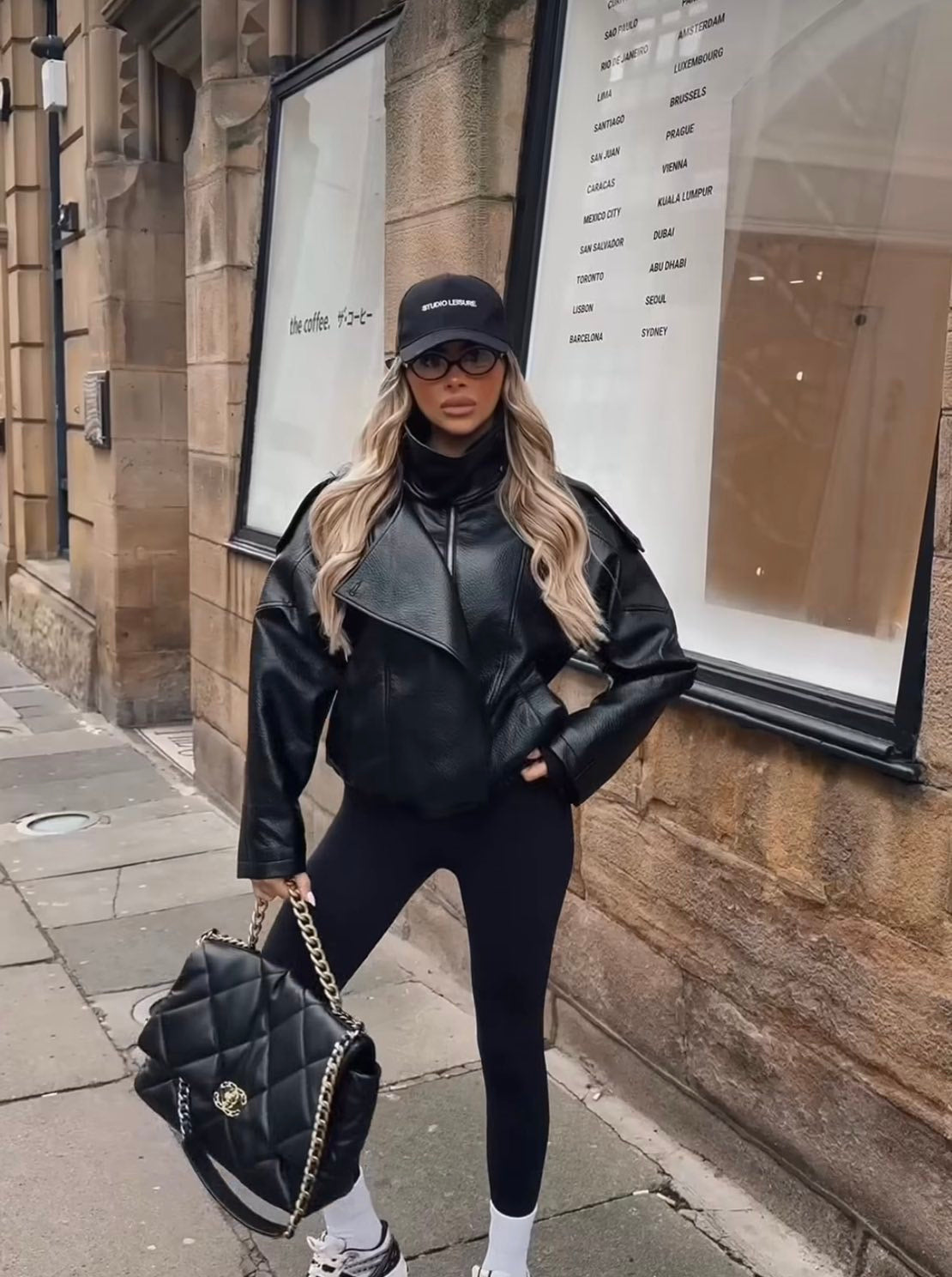 Viral Oversized δερματίνη τζάκετ