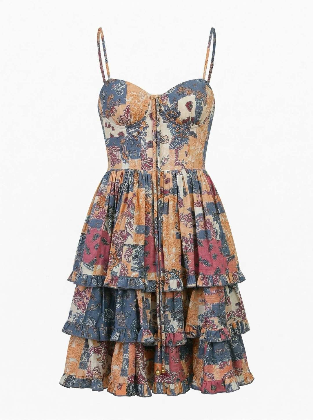 Luxury Mini Φόρεμα με Patchwork Print