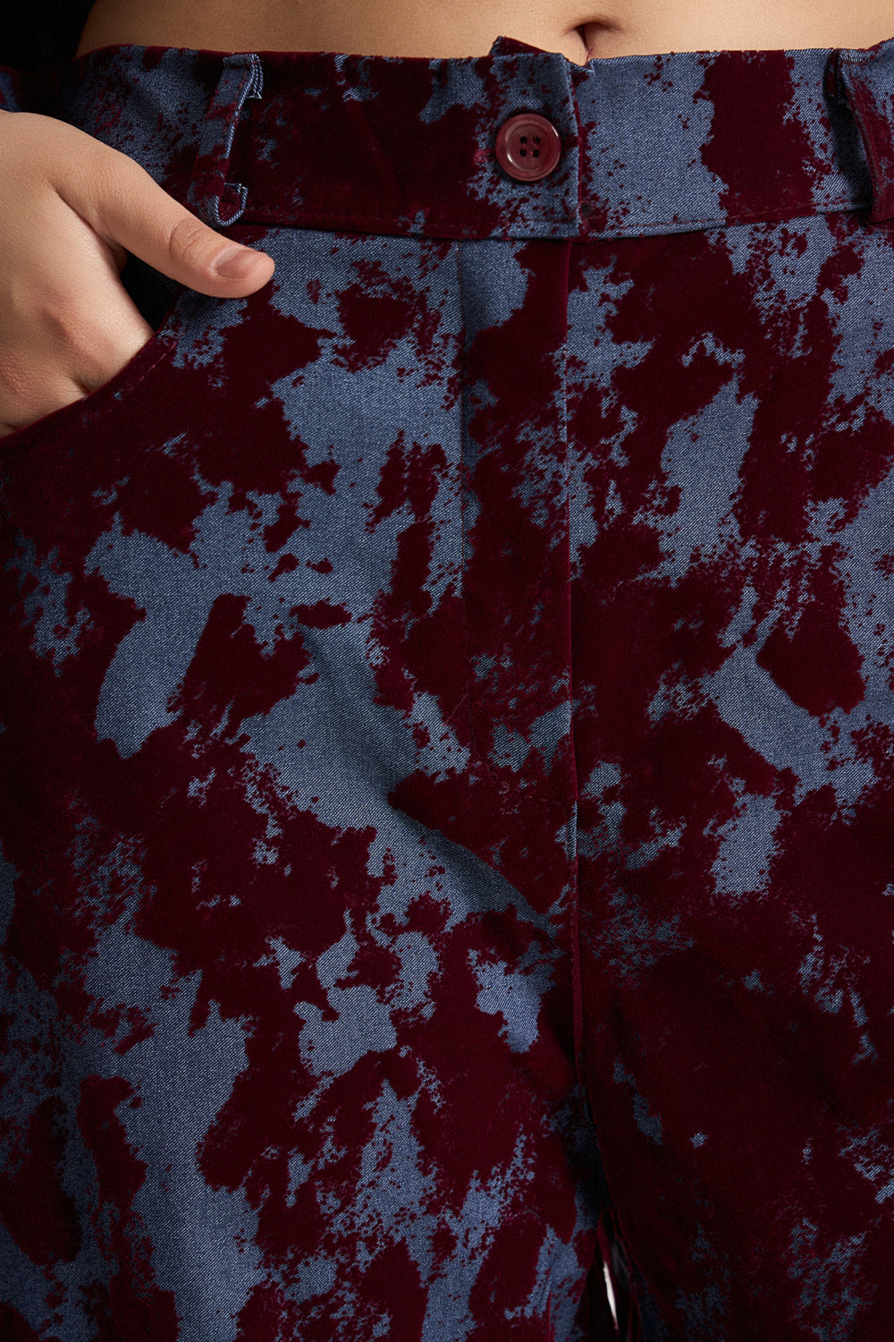 Παντελόνι δίχρωμο velvet