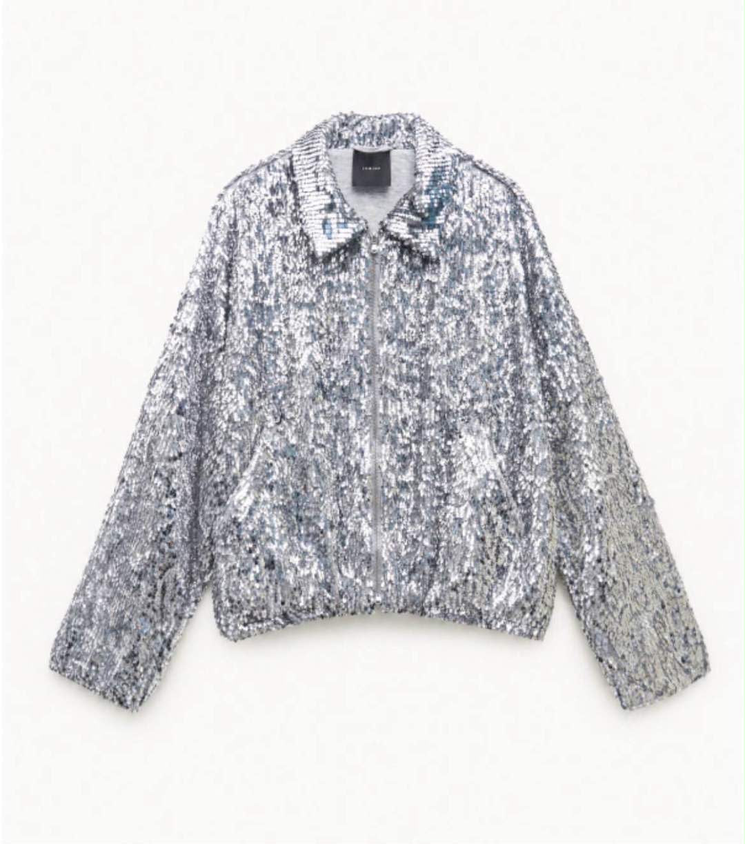 Lumina bomber jacket με παγιέτες ασημί