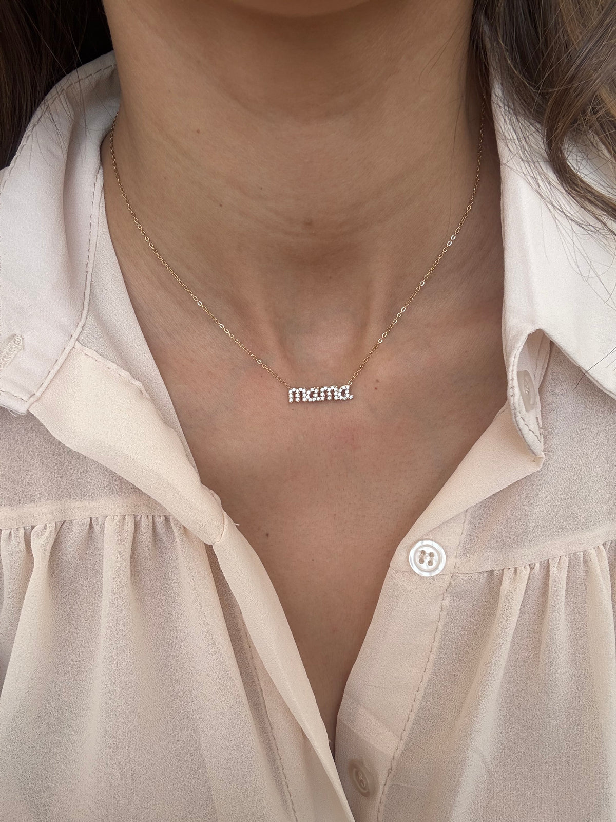 Mama κολιέ με αυξομείωση από Ανοξείδωτο Ατσάλι