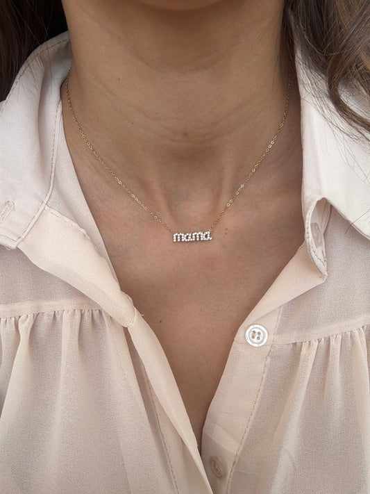 mama κολιέ από ανοιξέιδωτο ατσάλι