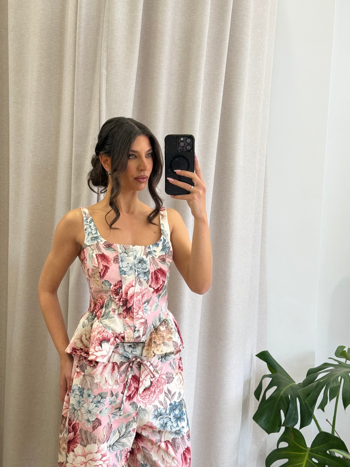 Σετ floral top & παντελόνι