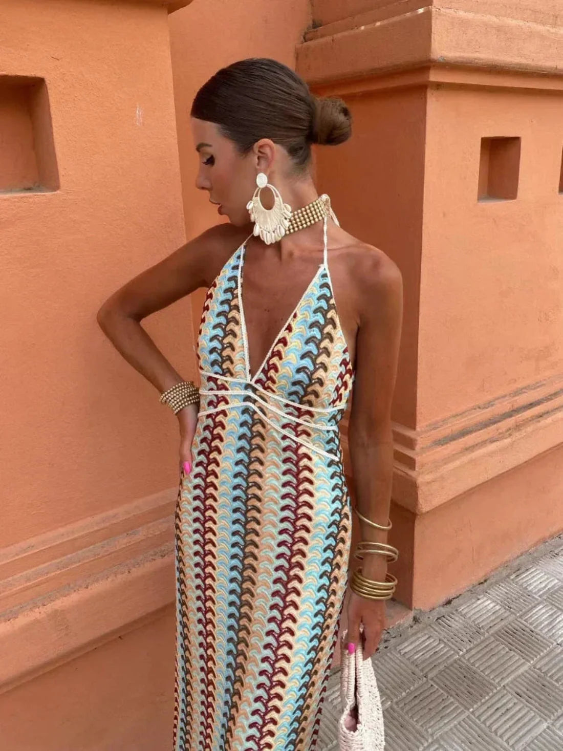Maxi Patterned Φόρεμα