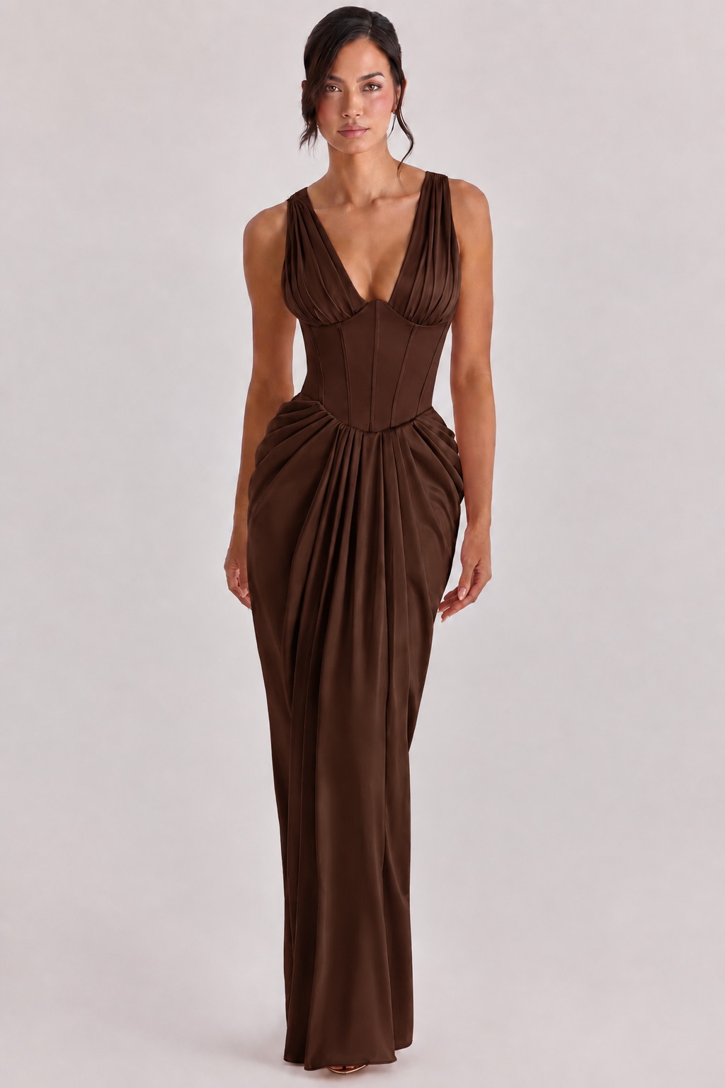 Maxi Φόρεμα με Κορσέ Draped