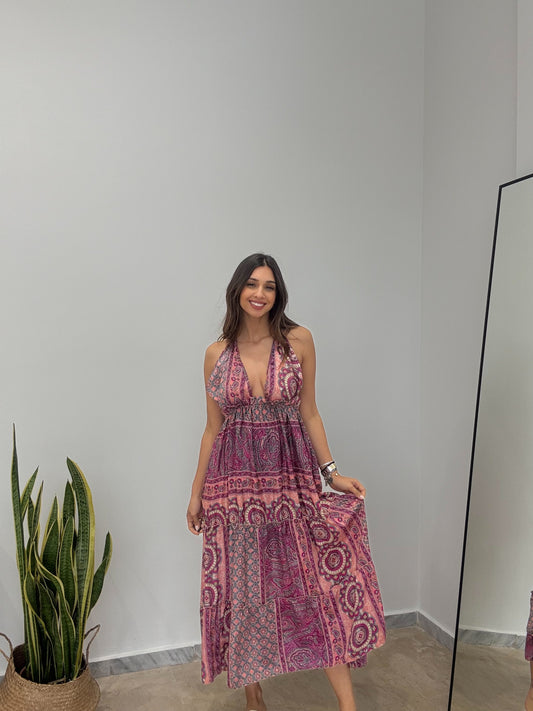 Boho φόρεμα με έξω πλάτη