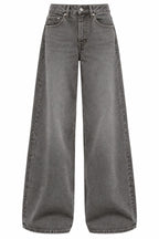 Wide leg τζιν washed γκρι