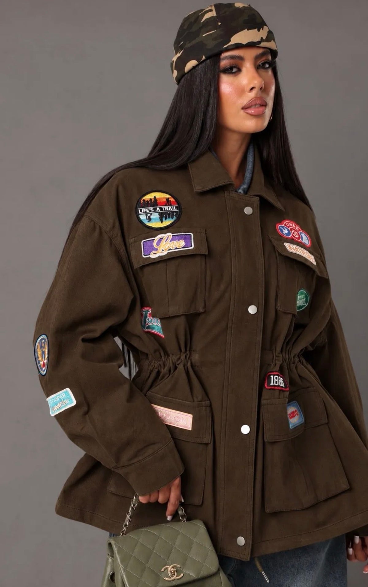 Oversized jacket με patches