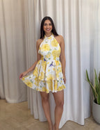 Floral Mini Φόρεμα με Open Back