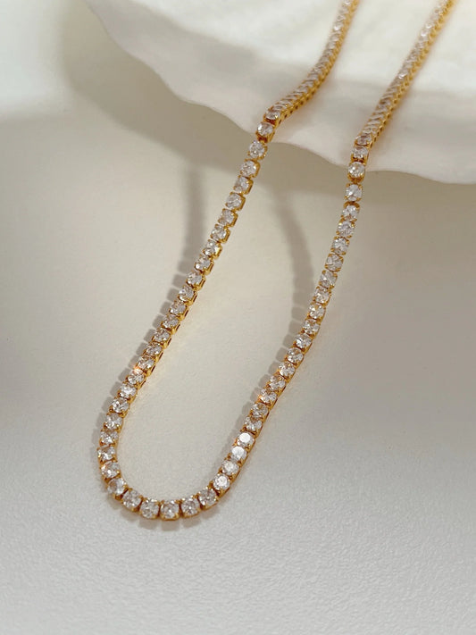 Κολιέ Ριβιέρα με ζιργκόν από Ανοξείδωτο Ατσάλι