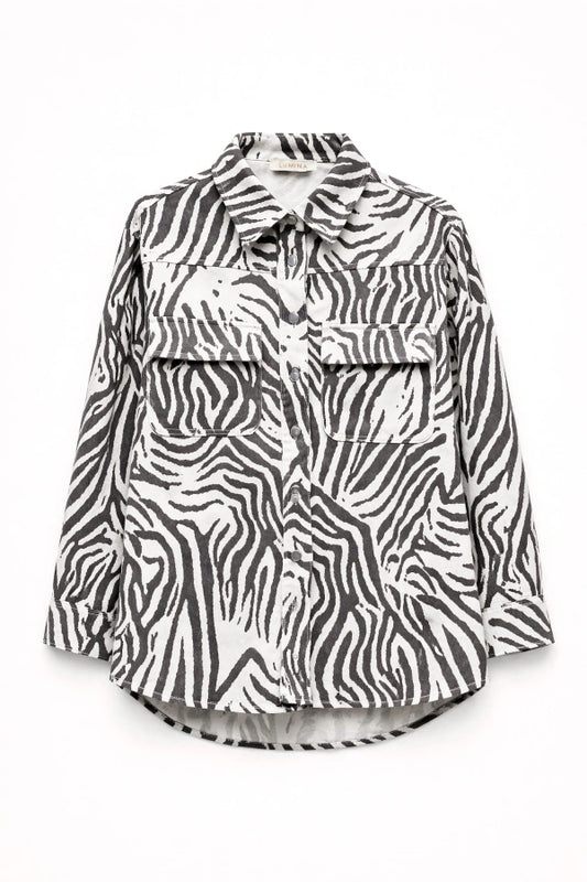 Lumina Zebra Print Πουκάμισο με Τσέπες