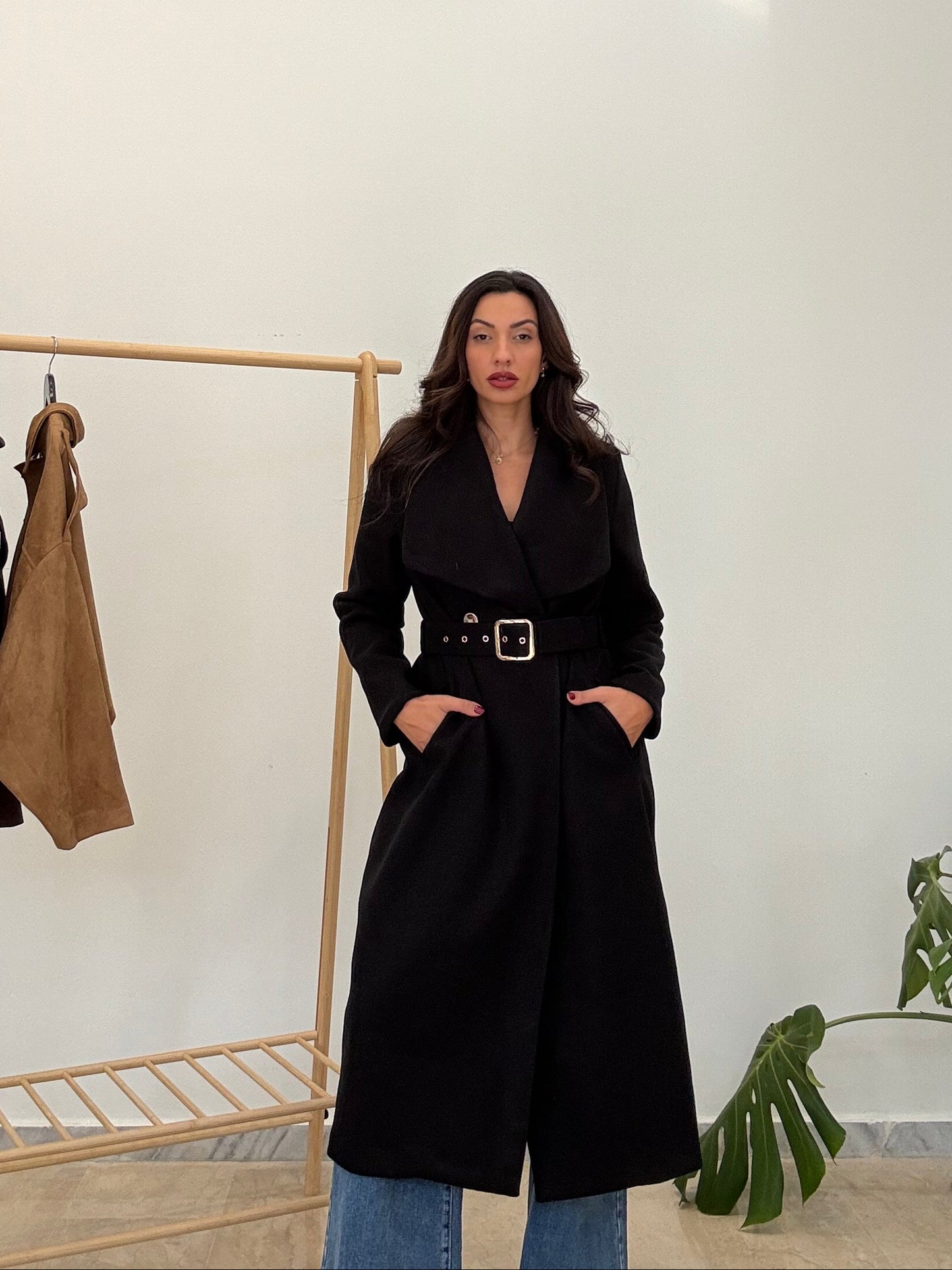 Παλτό μακρύ με ζώνη