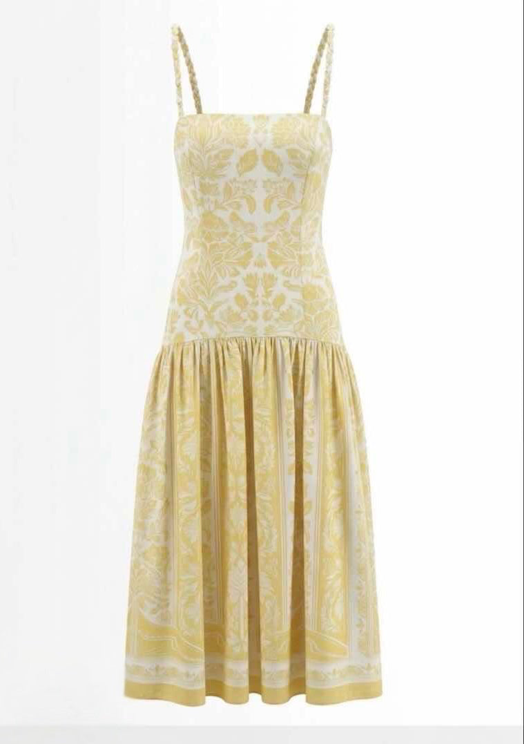 Luxury Maxi Φόρεμα με Signature Print & Λεπτές Τιράντες
