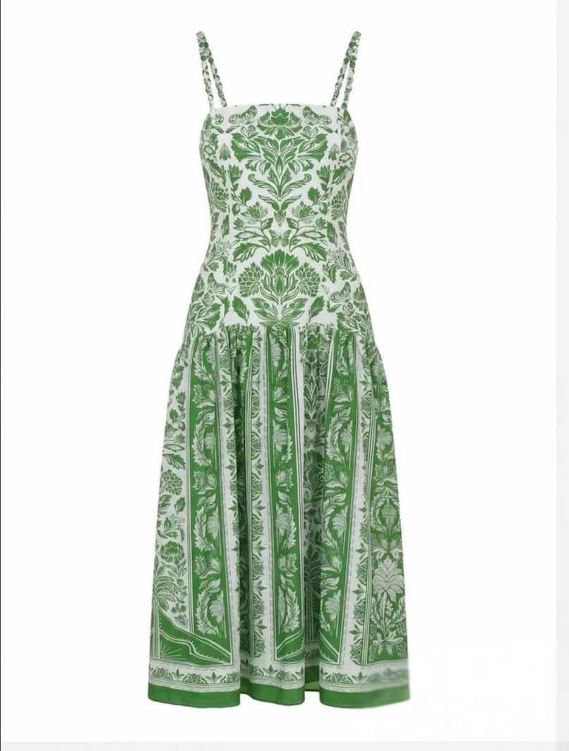Luxury Maxi Φόρεμα με Signature Print & Λεπτές Τιράντες