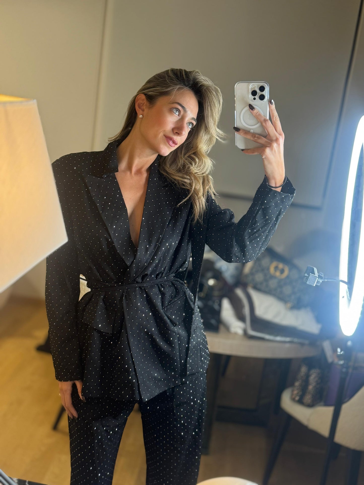 Σετ σακάκι και παντελόνι με στρας