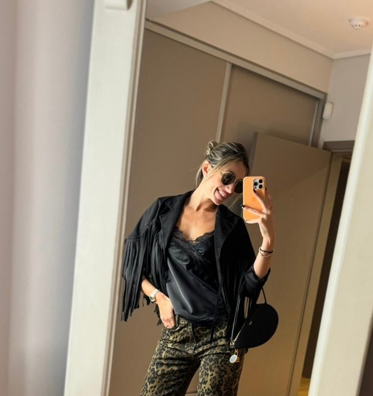 Σουέντ τζάκετ με κρόσσια