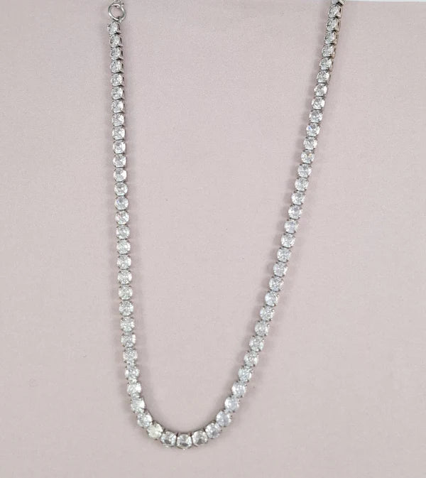 Κολιέ Ριβιέρα με ζιργκόν από Ανοξείδωτο Ατσάλι