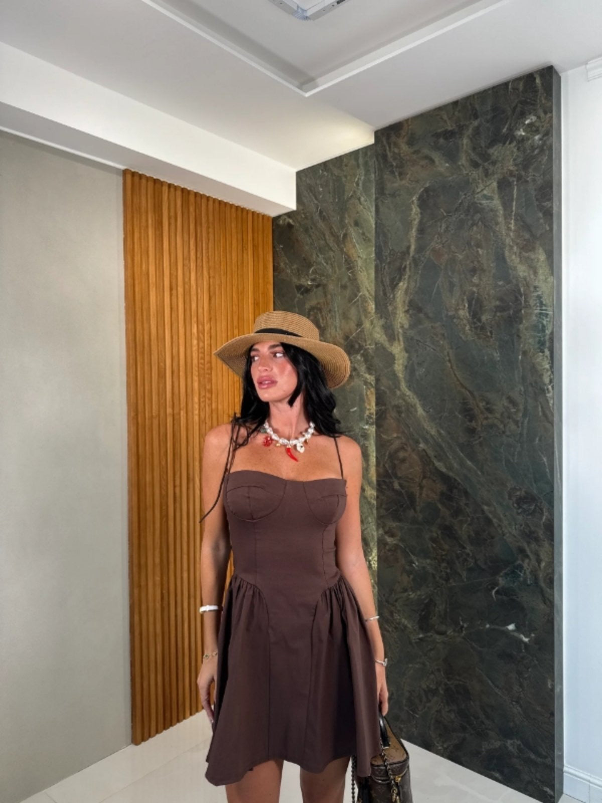 Mini Dress με Δέσιμο στους Ώμους