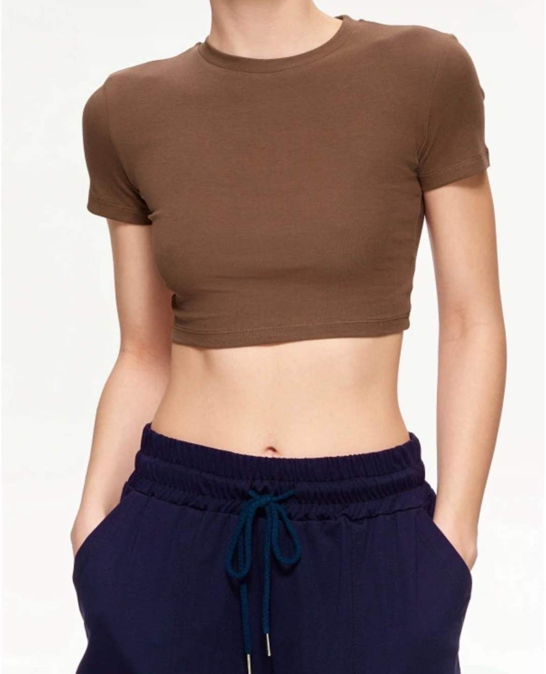 Lumina Basic Crop Top Κοντομάνικο