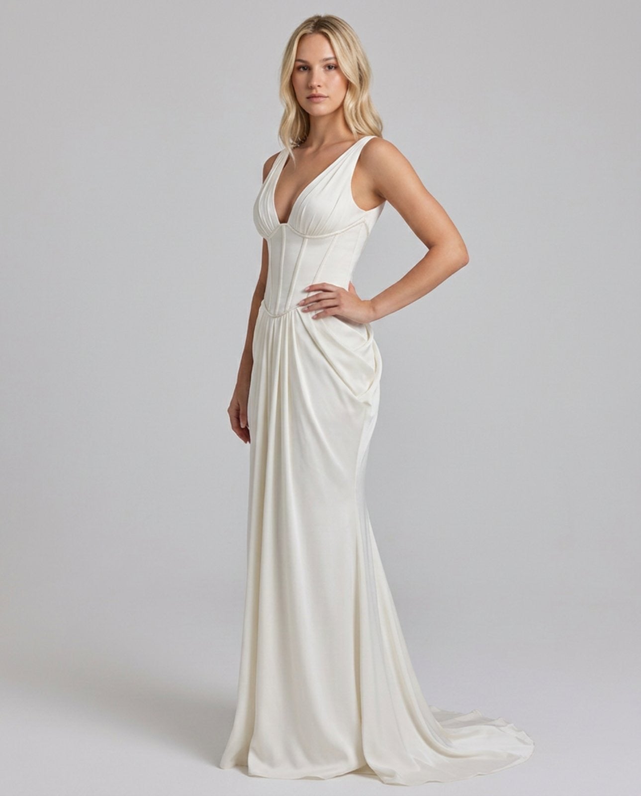 Maxi Φόρεμα με Κορσέ Draped