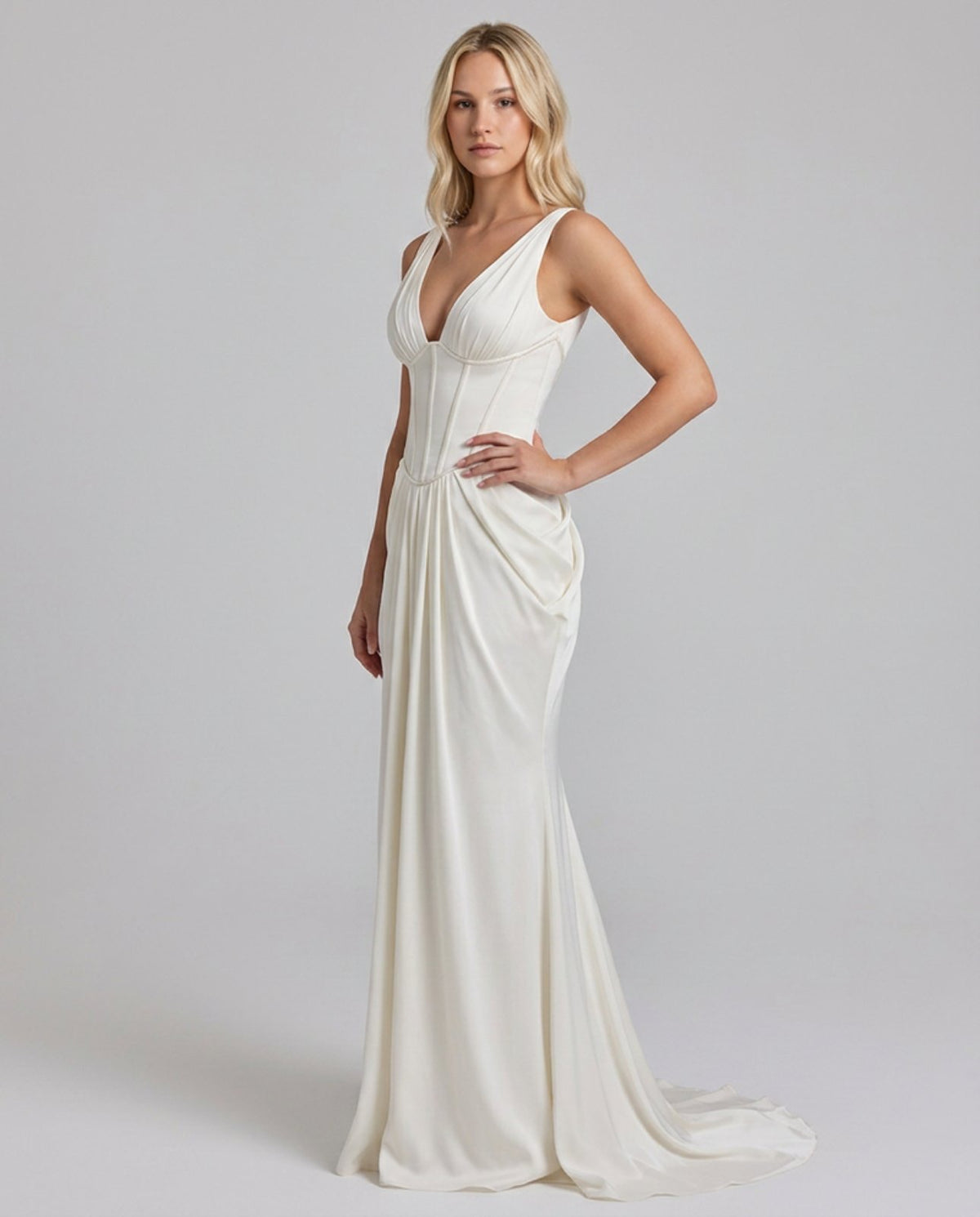 Maxi Φόρεμα με Κορσέ Draped