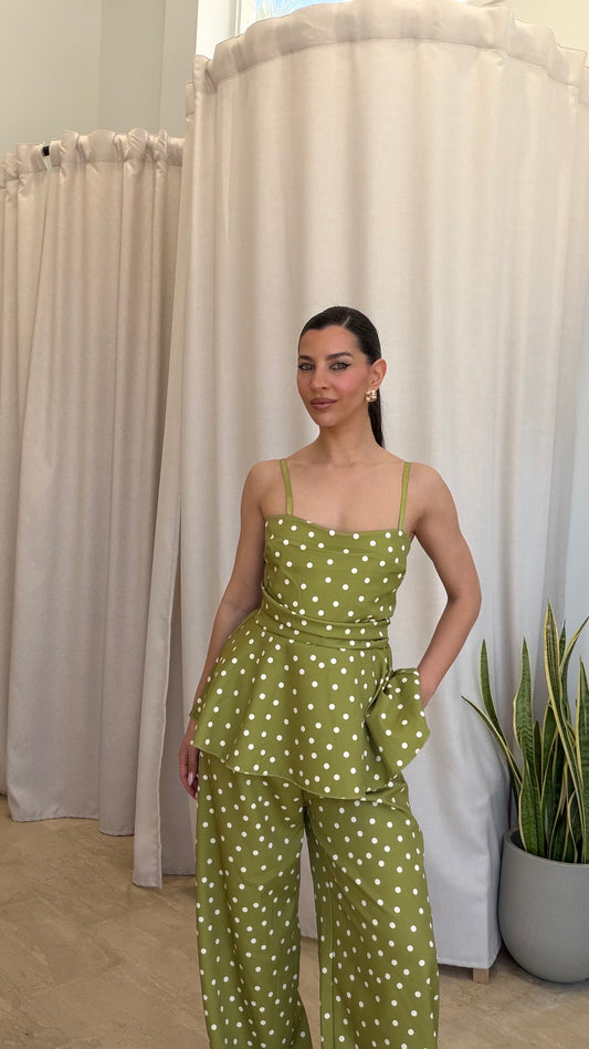 Σετ πουά τοπ & παντελόνι