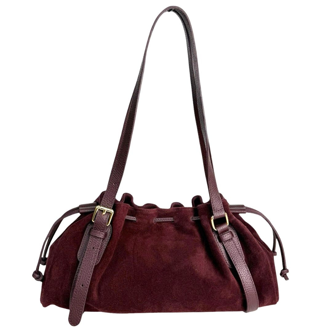 Rita σουέντ δερμάτινη τσάντα