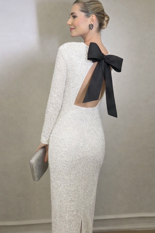 Φόρεμα με παγιέτα και φιόγκο