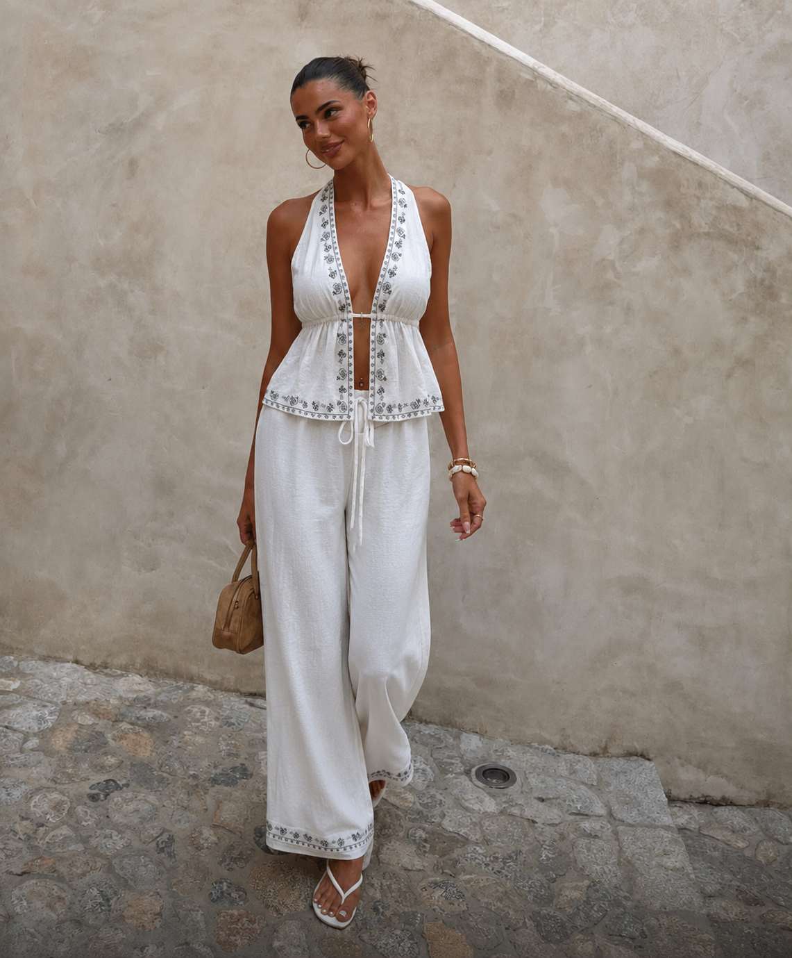 Σετ με Halter Τοπ & Παντελόνα Boho