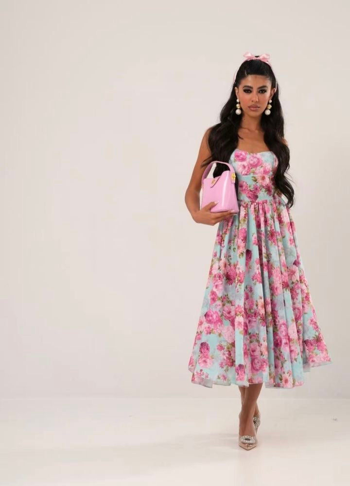 Φόρεμα Halter Midi Floral