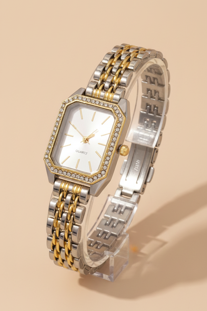 Γυναικείο Ρολόι με Μπρασελέ & Κρύσταλλα