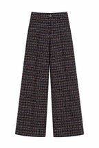 Lumina tweed wide leg παντελόνι - Μπλε ναυτικό